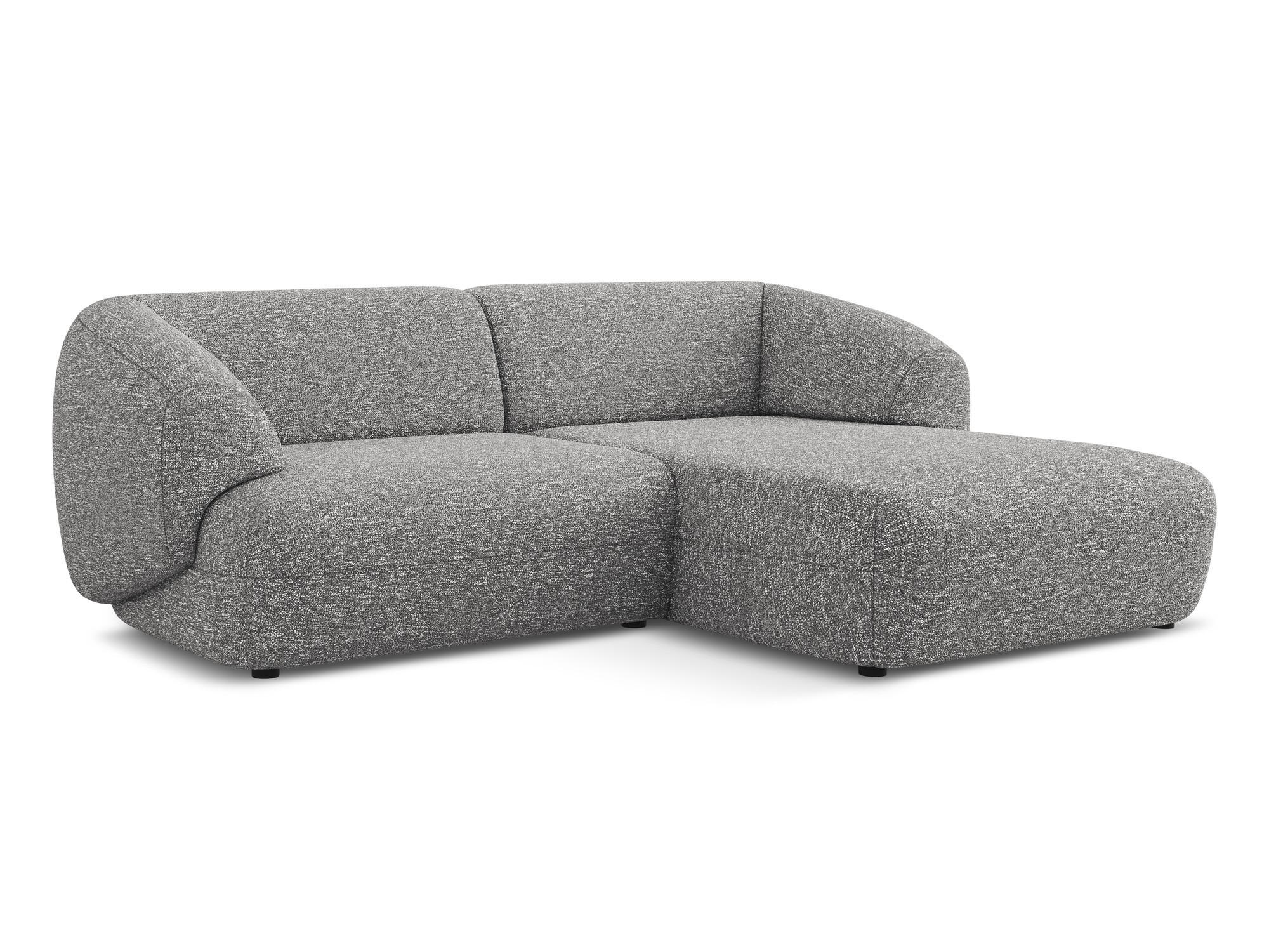 ECKSOFA rechts Strukturstoff Stoff Grau - Hellgrau/Schwarz, Kunststoff/Textil (230/98cm) - Makamii