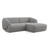 ECKSOFA rechts Strukturstoff Stoff Grau - Hellgrau/Schwarz, Kunststoff/Textil (230/98cm) - Makamii