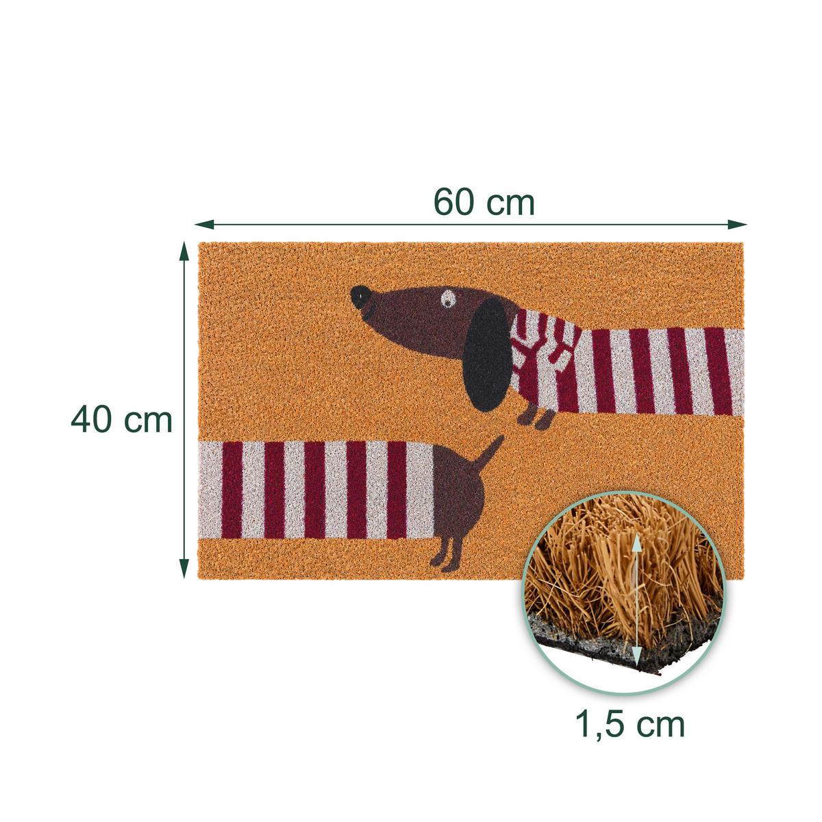 ROHOŽ - viacfarebná, textil/plast (60/40cm) - Relaxdays