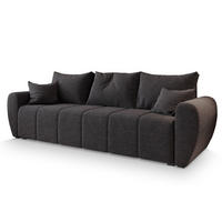 BETTSOFA MADISON Grau Dünner Stoff mit Schlaffunktion - Grau, Textil (242/82/80cm) - MASSENO
