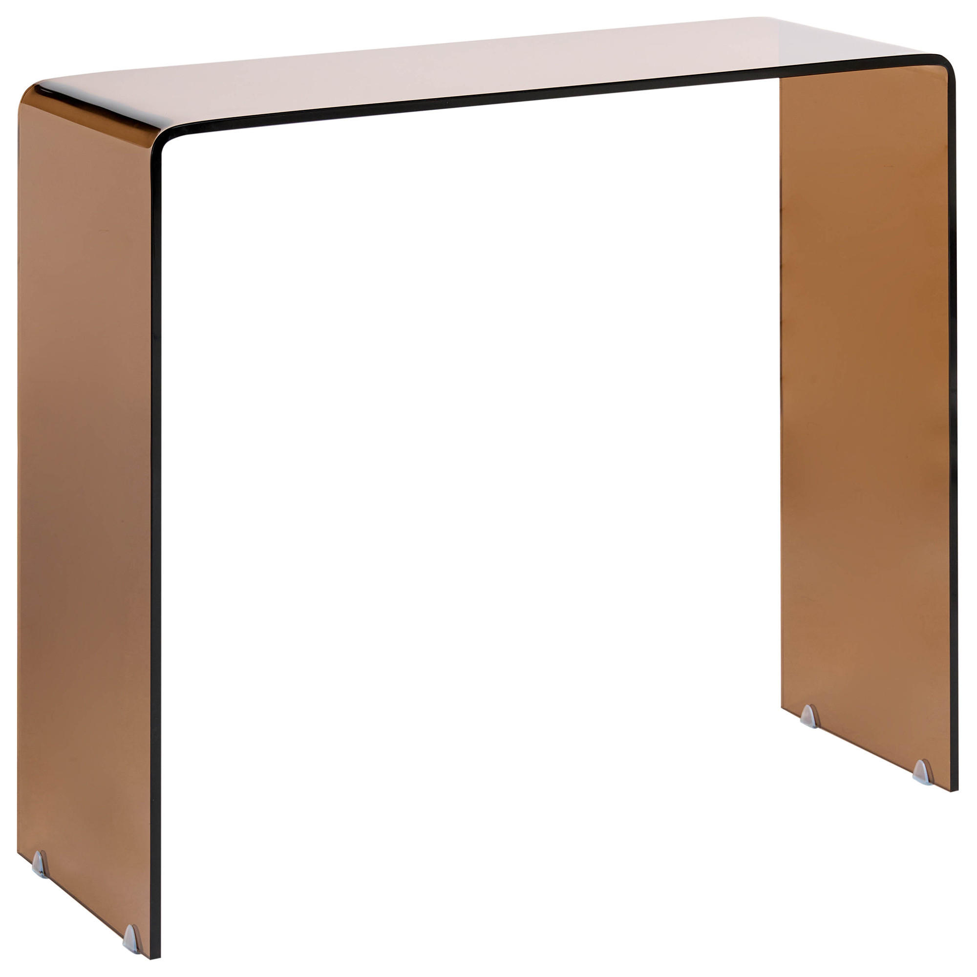 KONSOLENTISCH Sicherheitsglas Braun Kendall - Braun, Glas (90/75/30cm) - Beliani