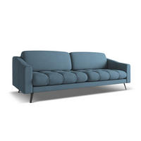 4-SITZER-SOFA Chenille Stoff Blau - Blau/Blaugrau, Textil/Metall (238/80/95cm) - Makamii