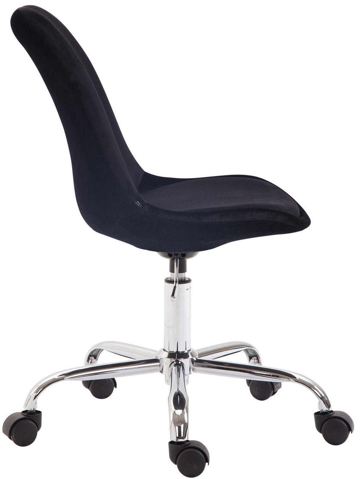 BÜROSTUHL Toulon, Samt Schwarz - Schwarz, Textil/Metall (48/52/54cm) - TPFLiving