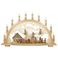 SCHWIBBOGEN Bergmannsfiguren 10 flammig - Multicolor, Holz (66/44/6.5cm)