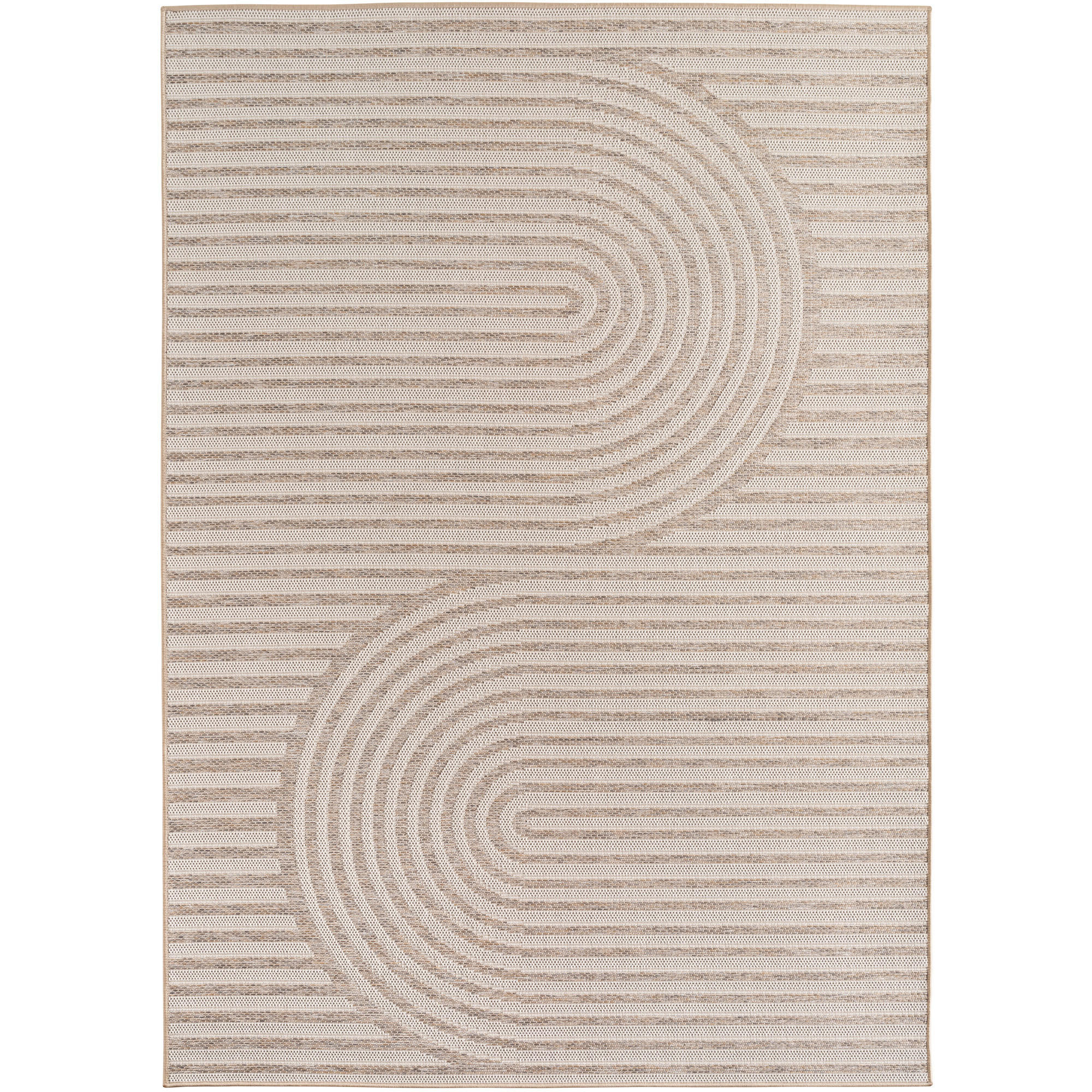 TEPPICH Outdoor Flachgewebe Boho Muster Polypropylen Balkon Beige Läufer 80x250 - Beige, Textil (80/250cm) - KADIMA DESIGN