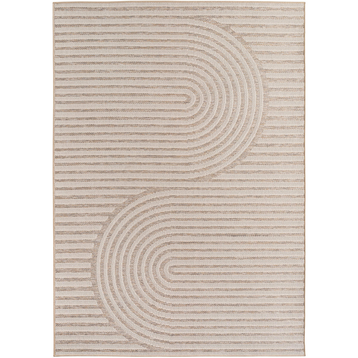 TEPPICH Outdoor Flachgewebe Boho Muster Polypropylen Balkon Beige Rechteckig 140x200 - Beige, Textil (140/200cm) - KADIMA DESIGN