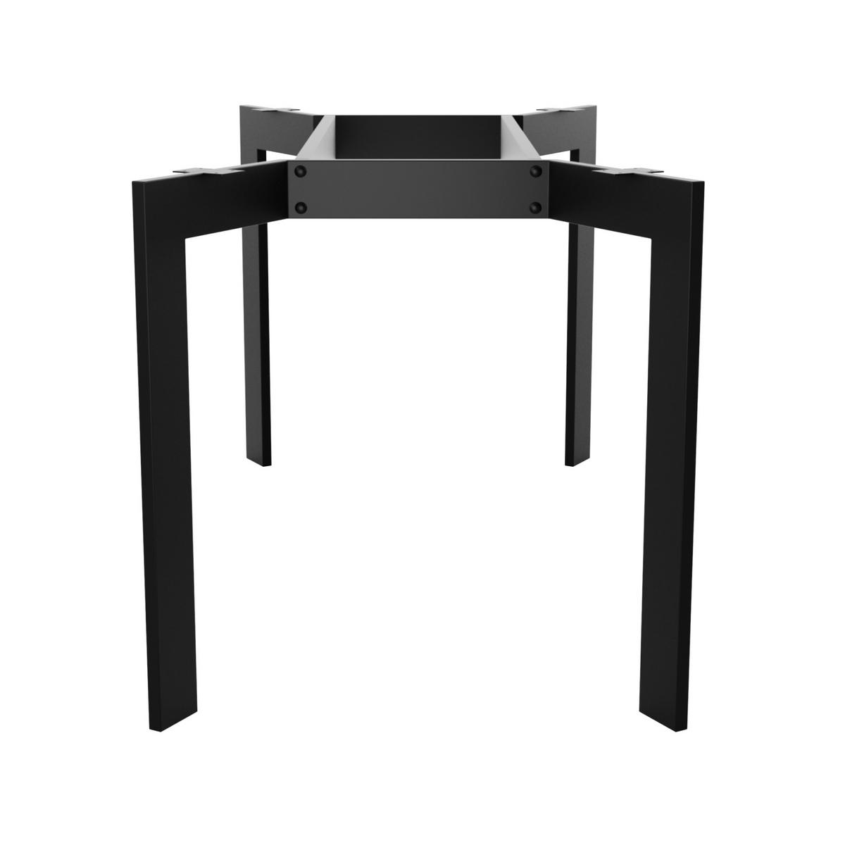 TISCHBEINE Barax Double Metall Schwarz 140/70/72 cm - Schwarz, Metall (70/72/140cm) - Metalo Pro