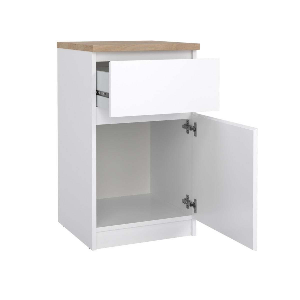 NACHTTISCH, Naia, Nussbaum / Weiß, Holzwerkstoff / Metall, 41 x 40 x 70 cm - Nussbaumfarben, Holzwerkstoff/Metall (41/70/40cm) - ebuy24