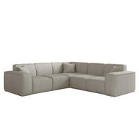 SOFA Celes Premium Stoff Scala - Hellgrau, Holzwerkstoff/Textil (246/246cm) - Fun Möbel