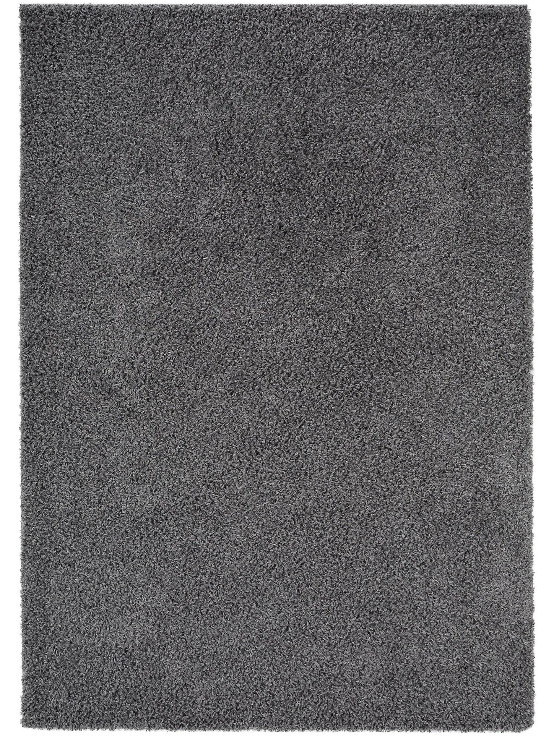 benuta Hochflorteppich Dunkelgrau 80x150 cm