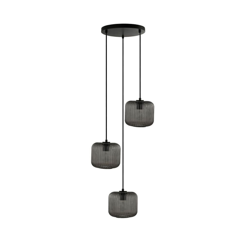 HÄNGELEUCHTE LILY - Rauchgrau, Hängeleuchte - Grau, Glas (30/30/149.7cm) - Home Deluxe