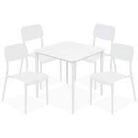 GARTENMÖBEL-SET GALIO, 5-tlg - Weiß, Kunststoff - KONSIMO®