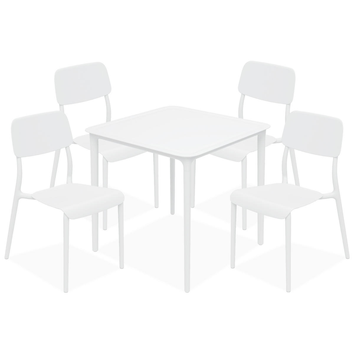 GARTENMÖBEL-SET GALIO, 5-tlg - Weiß, Kunststoff - KONSIMO®