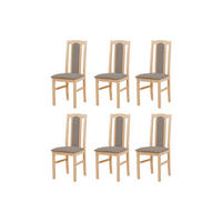 ESSZIMMERSTUHL - Set 6x Bos 7 sonoma, opium 20 - Graubraun/Sonoma Eiche, Holz (43/96/40cm) - Leaf Design