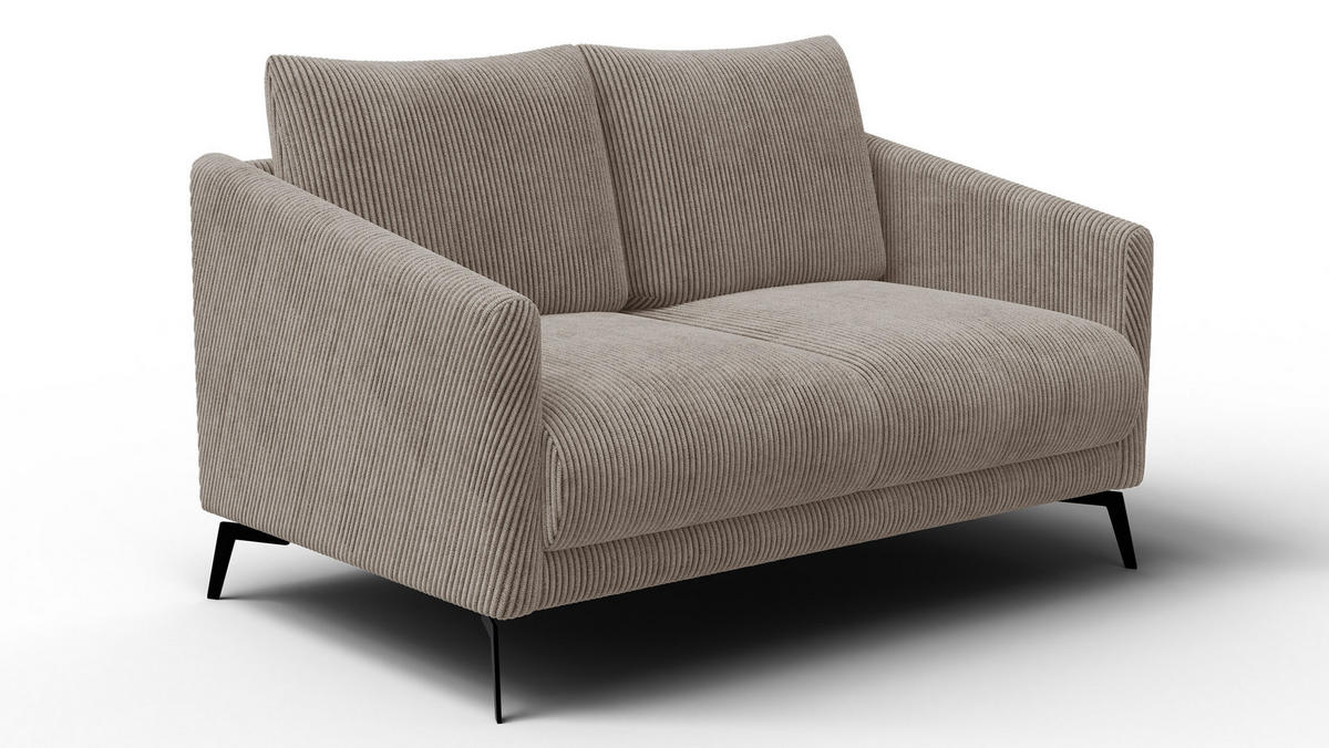 SOFA VILT 2-Sitzer, taupe - Taupe/Schwarz, Holzwerkstoff/Textil (142/89/94cm) - Courtois Laville
