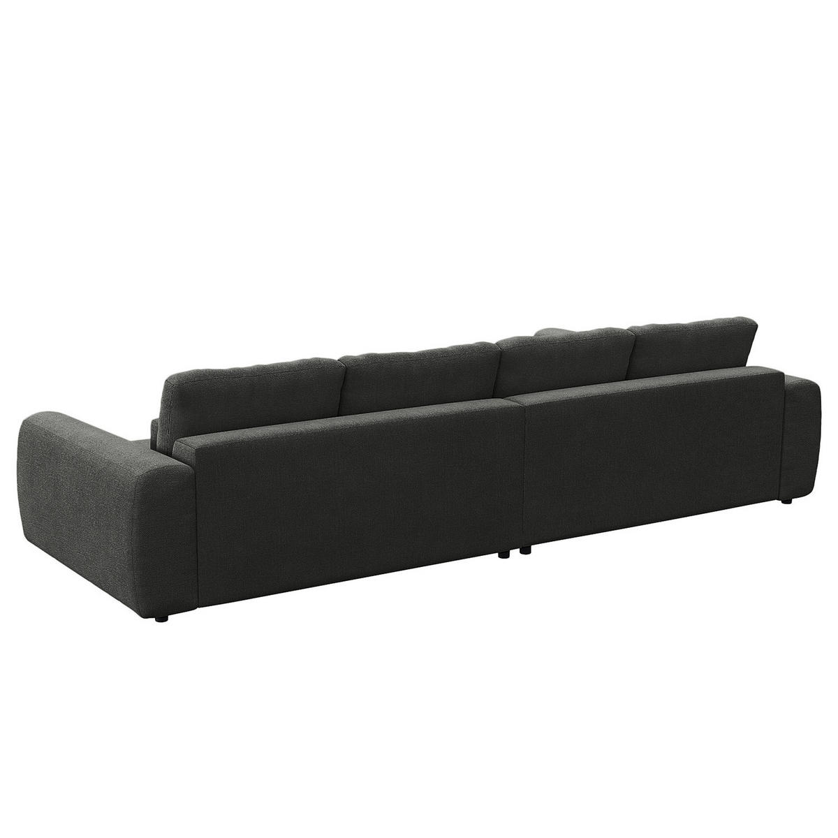 ECKSOFA mit XXL-Longchair - Schwarz/Grau, Kunststoff/Textil (323/182cm) - home24