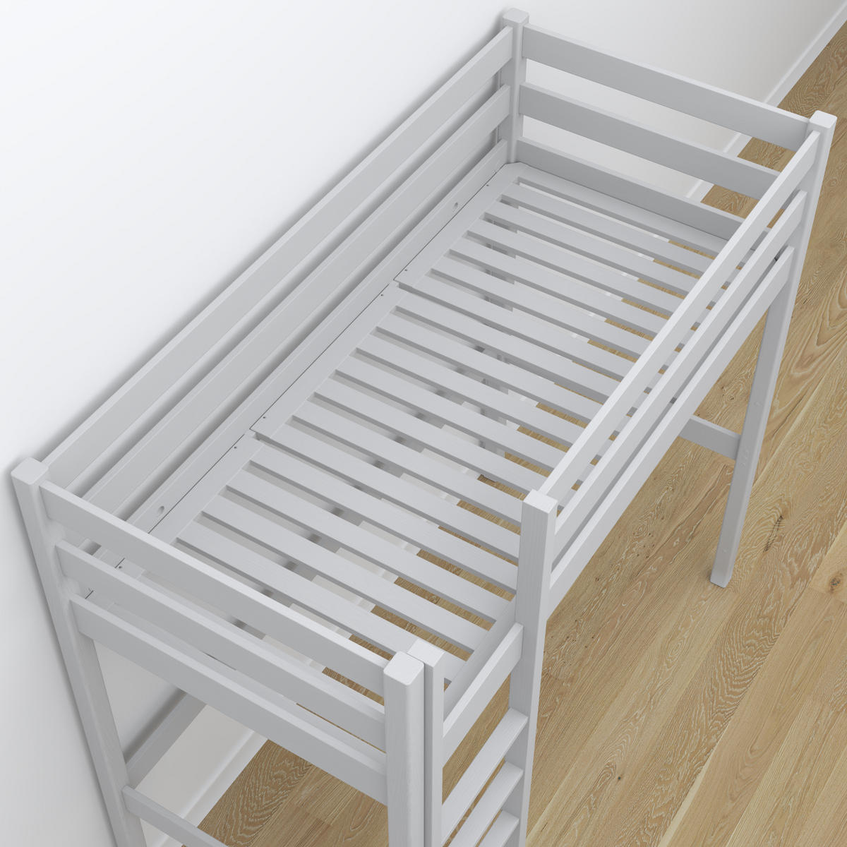 HOCHBETT N05 mit Schreibtisch Grau 80/180 - Grau, Naturmaterialien/Holz (80/180cm) - N-Wood