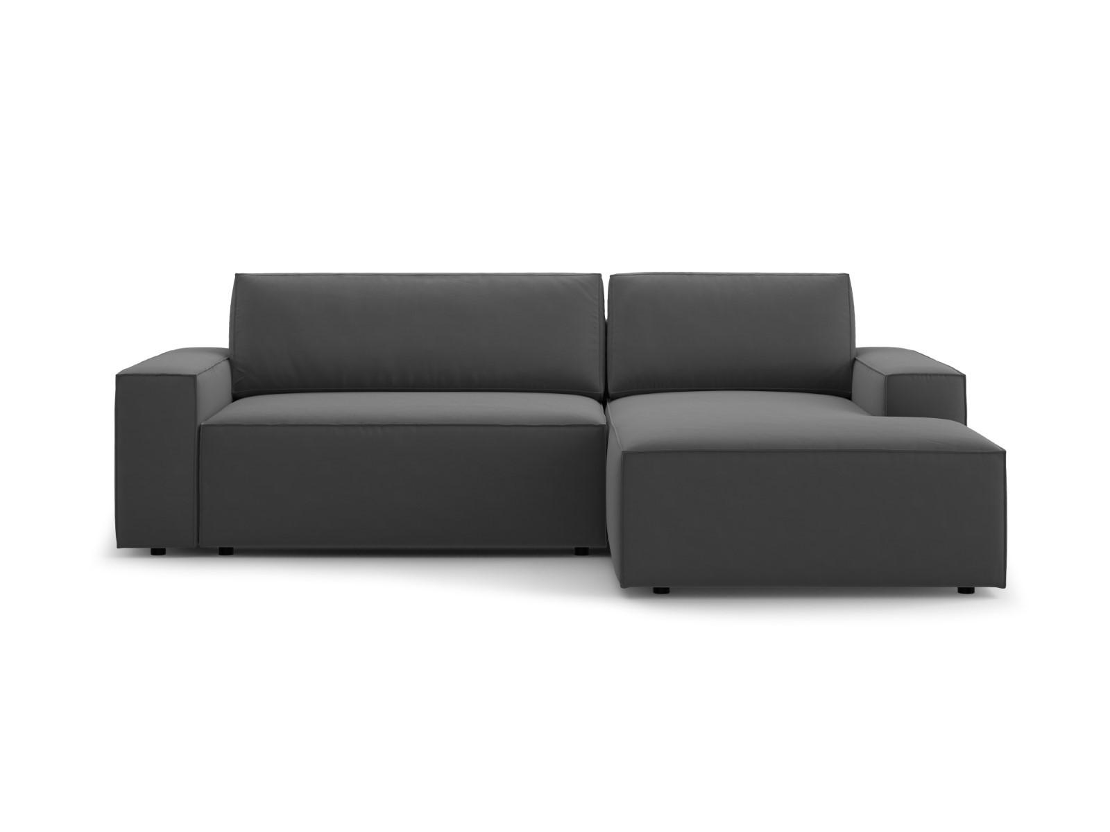 ECKSOFA ausklappbar rechts mit Container Jodie aus Samt grau 3 Sitzplätze - Grau, Textil (151/246cm) - Micadoni