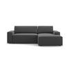 ECKSOFA ausklappbar rechts mit Container Jodie aus Samt grau 3 Sitzplätze - Grau, Textil (151/246cm) - Micadoni