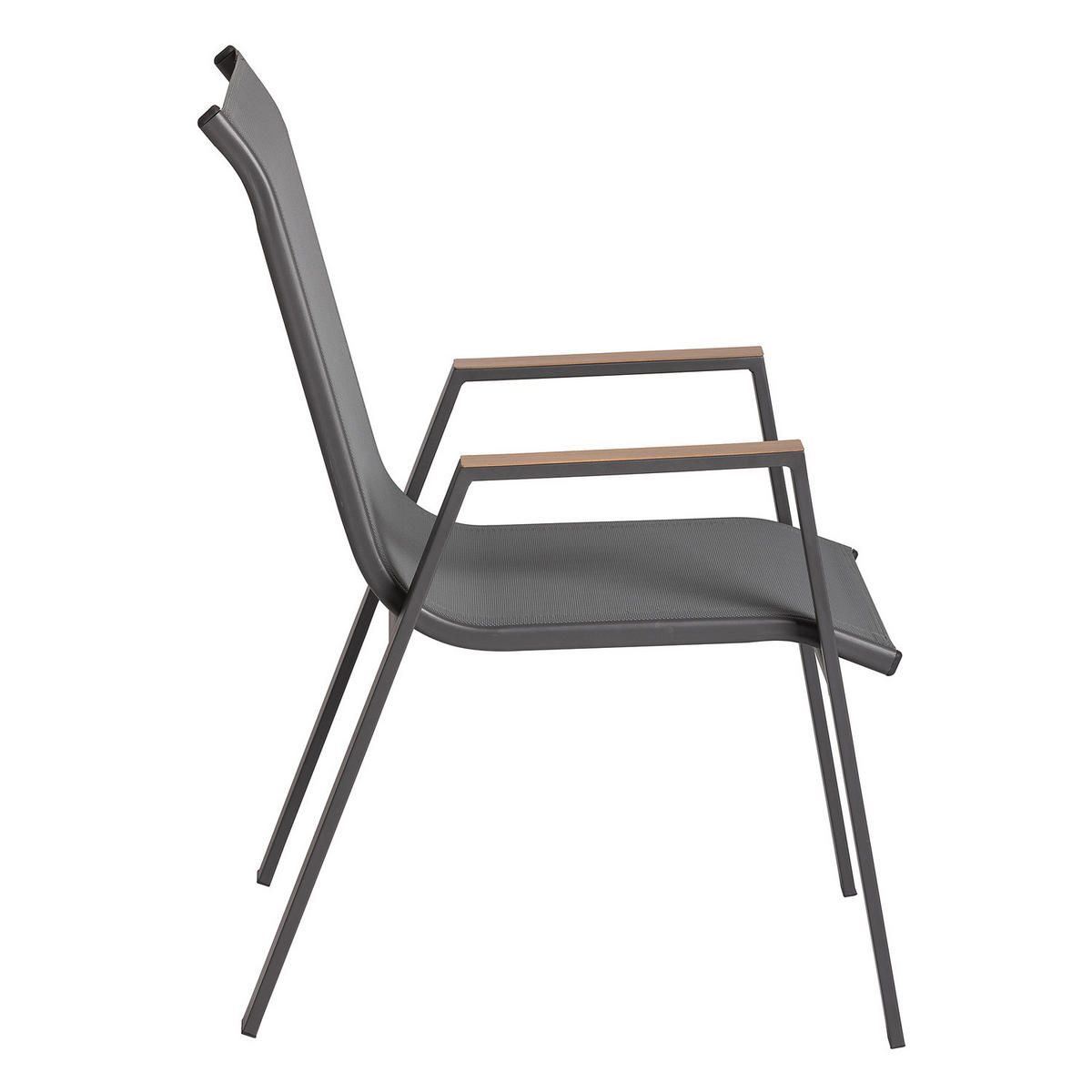 STAPELSTUHL - Stahl / Mischgewebe - Anthrazit - 2er-Set - Anthrazit/Braun, Textil/Metall (54/90/69cm) - home24