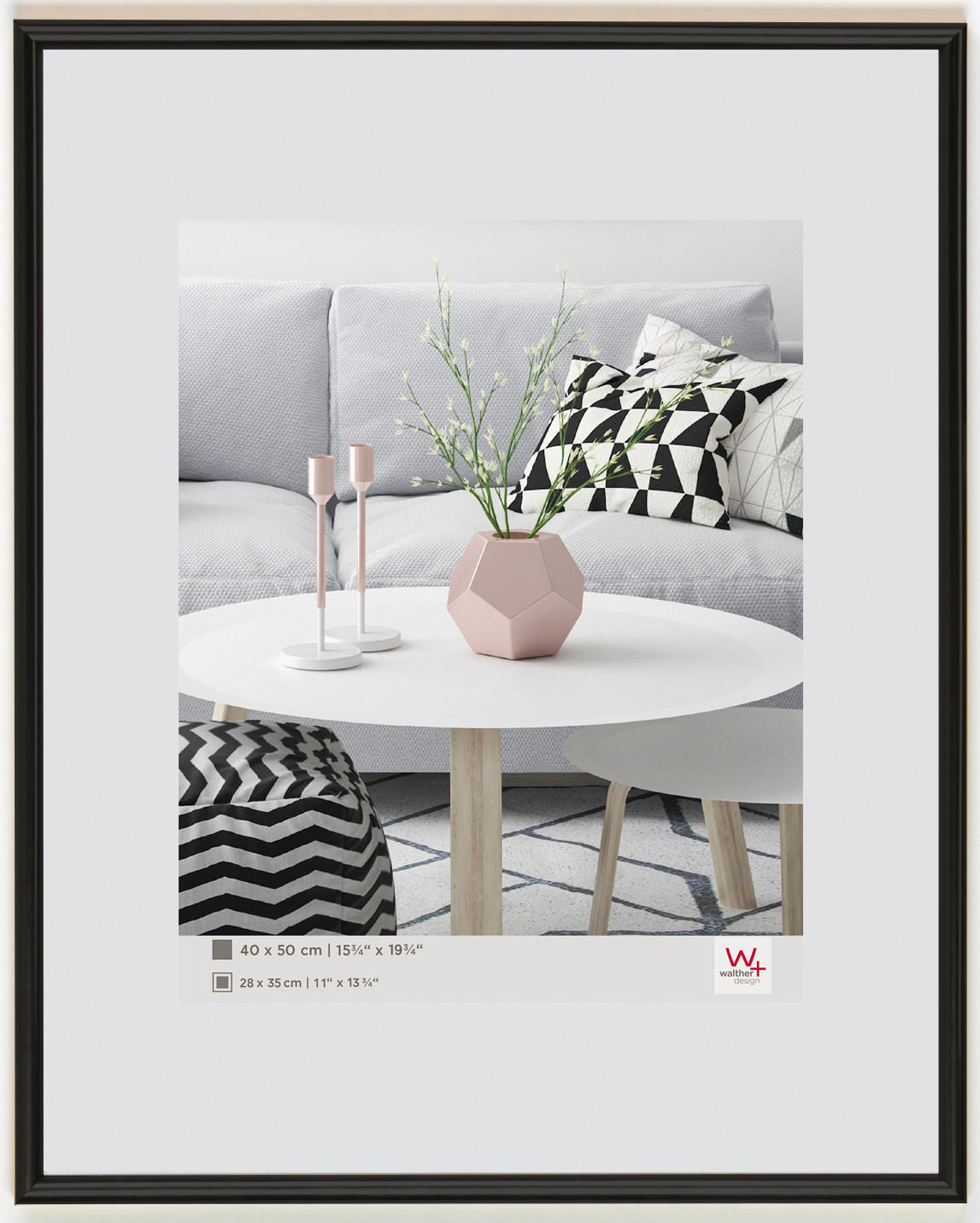 BILDERRAHMEN Galeria Kst.Rahmen 40x50 cm SCHWARZ - Schwarz, Kunststoff (41.2/51.1/2.3cm) - walther design