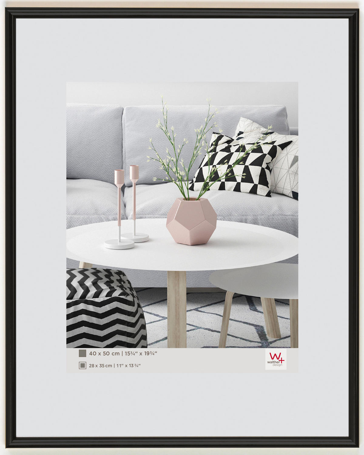 BILDERRAHMEN Galeria Kst.Rahmen 40x50 cm SCHWARZ - Schwarz, Kunststoff (41.2/51.1/2.3cm) - walther design