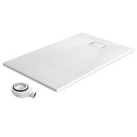 DUSCHWANNE inkl. Ablaufgarnitur Weiß 140/90 cm - Weiß, Naturmaterialien (90/2.6/140cm) - EMKE