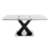 ESSTISCH ausziehbar 120-160 x 80 cm MDF Weiß/Schwarz - Weiß, Wellpappe (160/80/76.5cm) - Meubliv