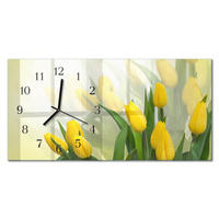 WANDUHR 60x30 cm - Gras - Gelb, Glas (60/30/0.4cm) - TULUP