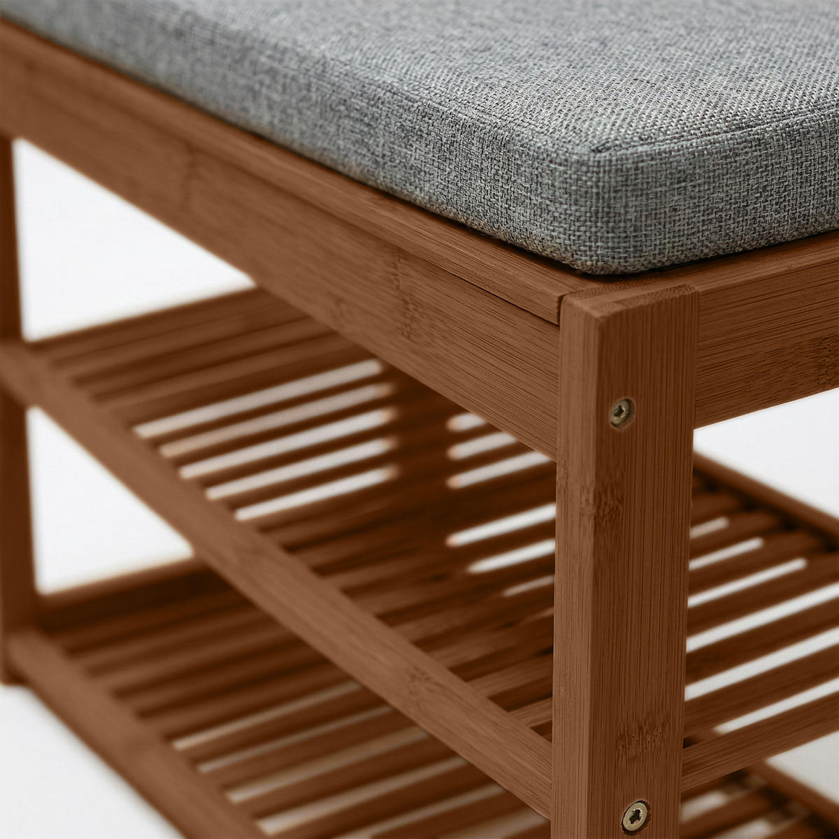 VĚŠÁK na kabát - hnědá, dřevo/textil (70/175/33cm) - Relaxdays