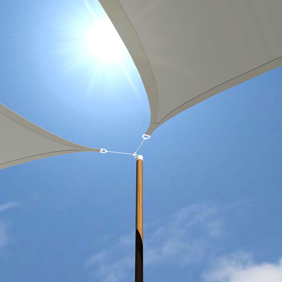 SONNENSEGEL 200/200 cm grau, dreieckig - Grau, Kunststoff (200/200cm) - Amanka