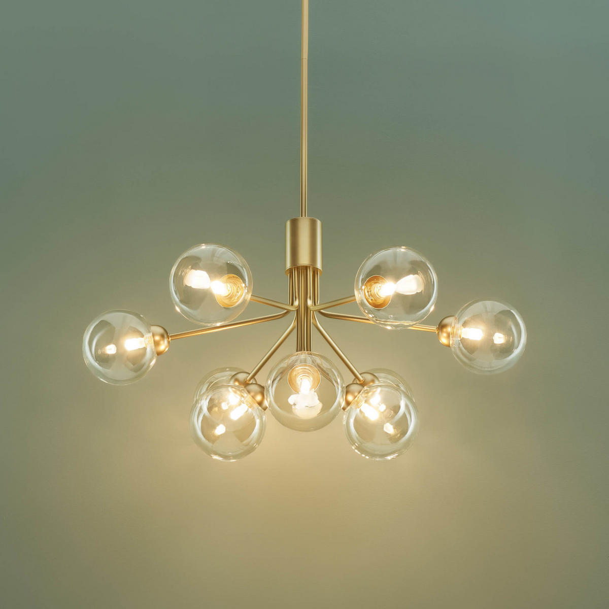 KRONLEUCHTER Audrey, Transparent und goldfarben, 40cm - Transparent, Glas (40/70/40cm) - KOSILUM
