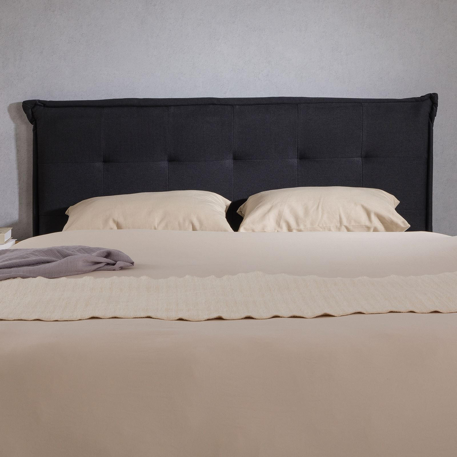 KOPFTEIL ZELOX 160X190 CM - Schwarz, Textil (162/94/7cm) - IDIMEX