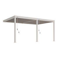 WANDPERGOLA Deluxe Terrassenüberdachung Aluminium 3,6 x 5,3 m sand - Schwarz, Metall (360/255/530cm) - WEIDE