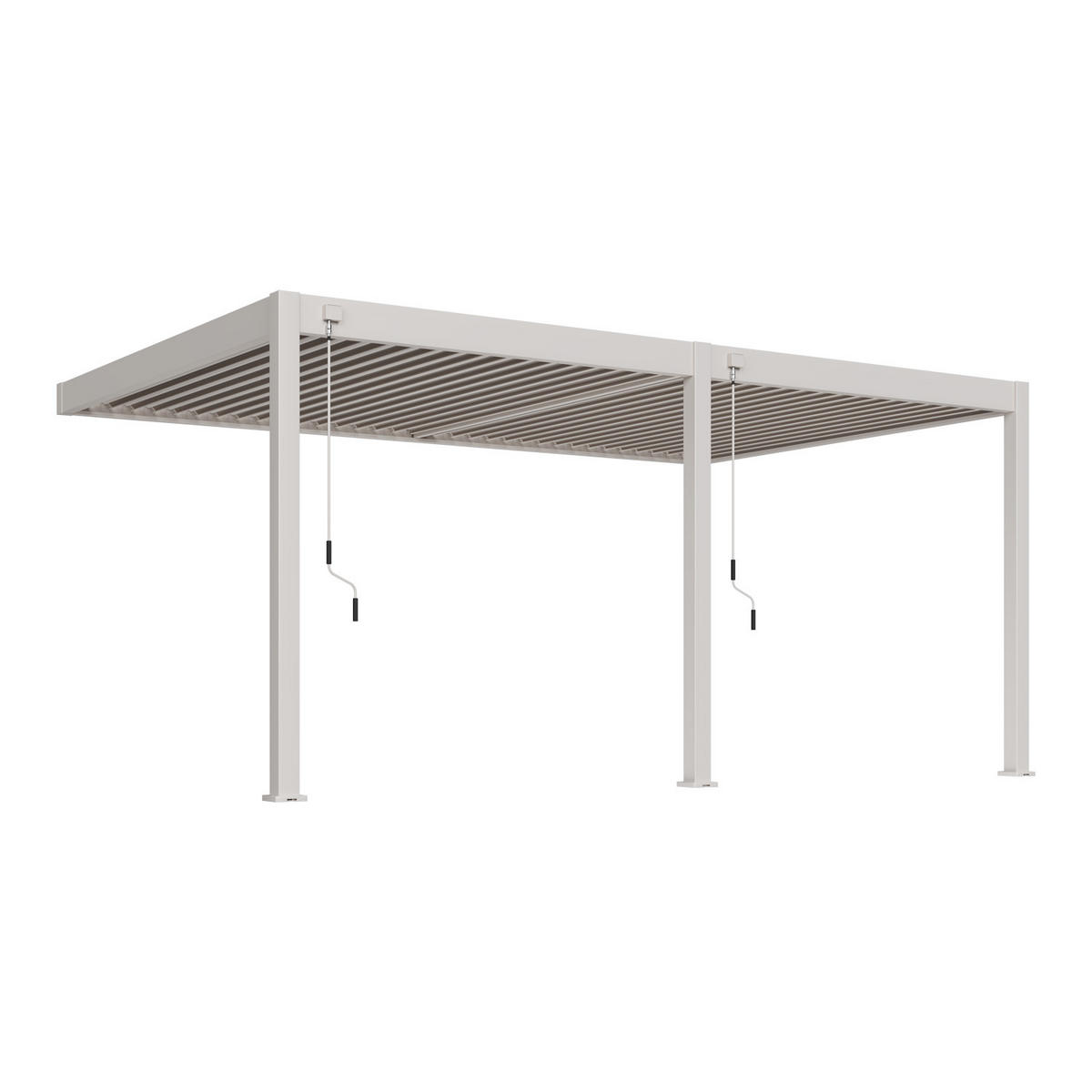 WANDPERGOLA Deluxe Terrassenüberdachung Aluminium 3,6 x 5,3 m sand - Schwarz, Metall (360/255/530cm) - WEIDE