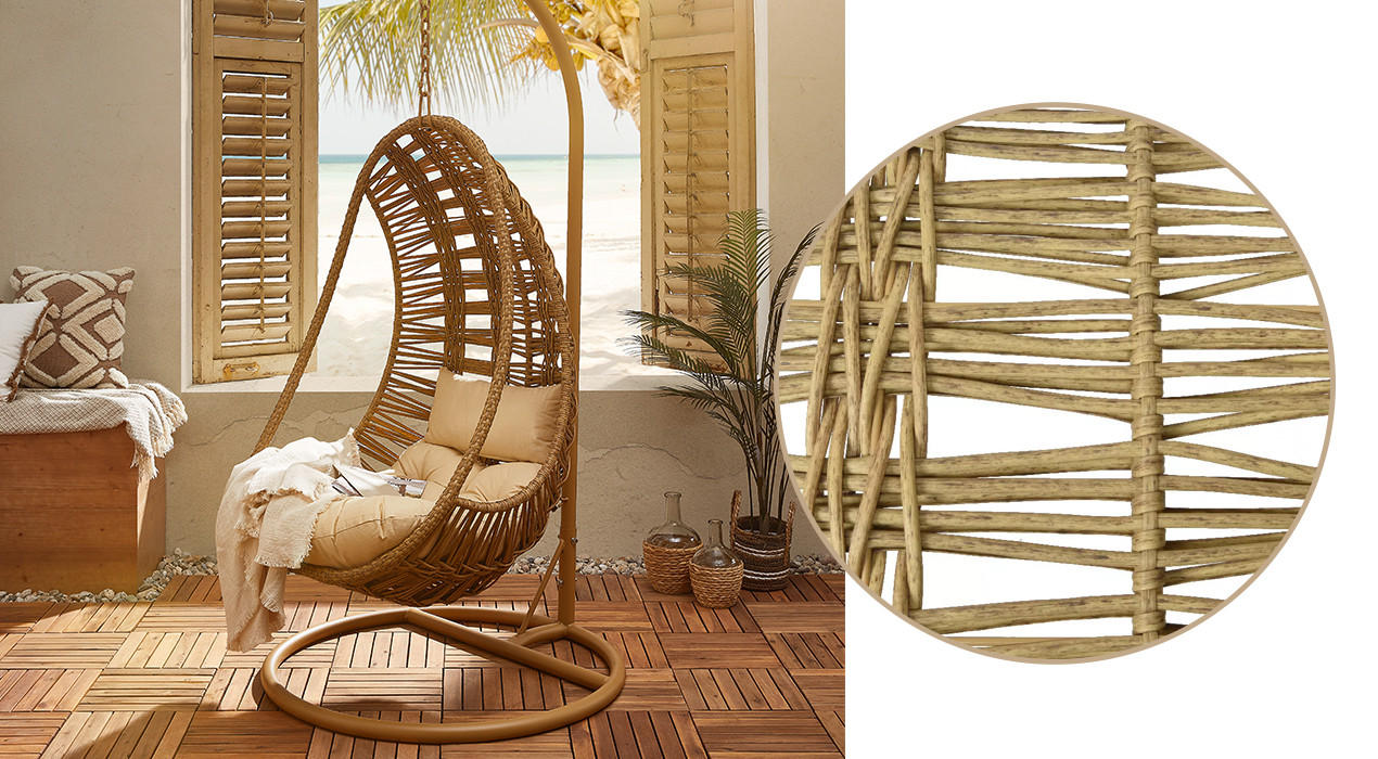 Boho-Balkon_ Mit Hängesessel draußen entspannen