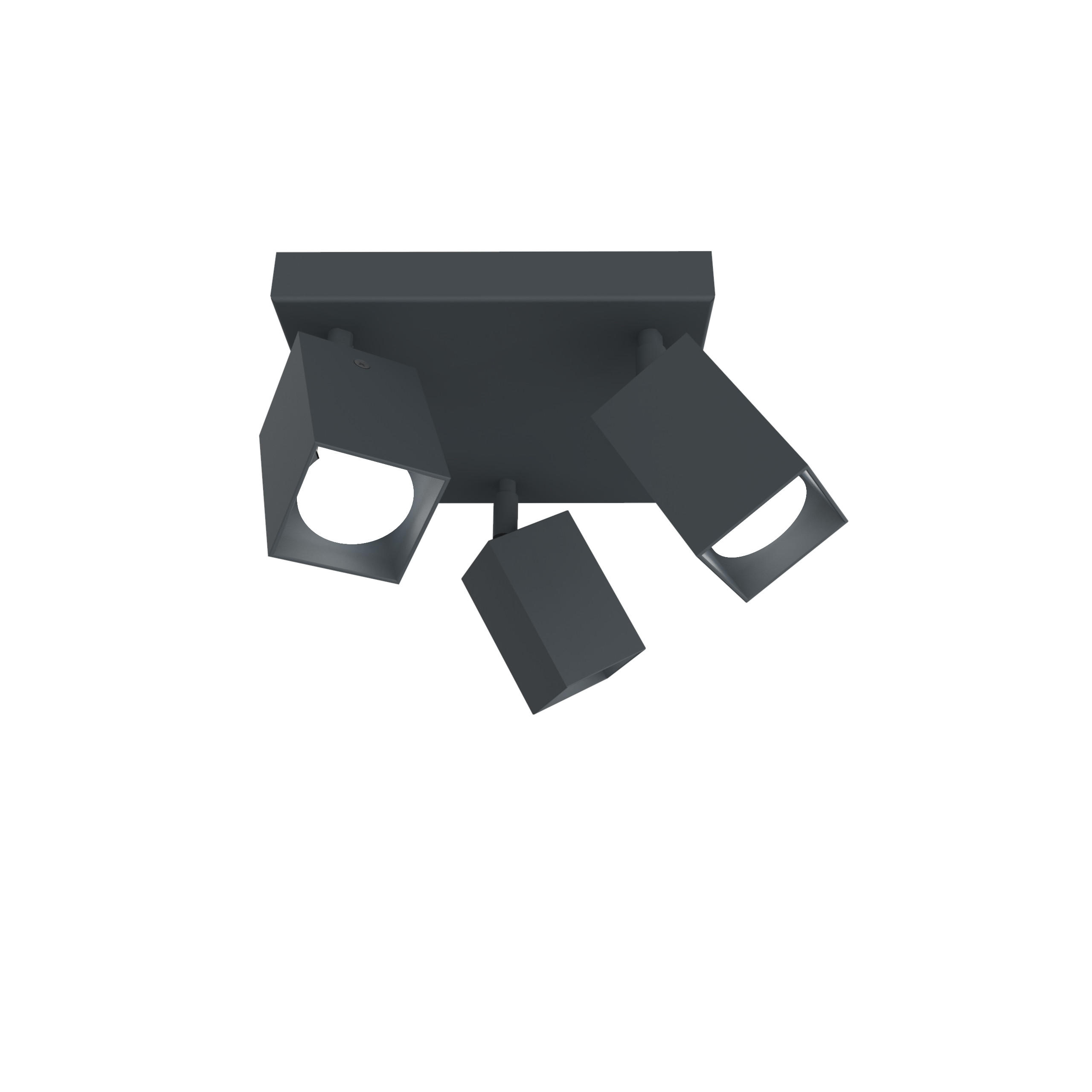 DECKENLEUCHTE - Anthrazit, Metall (25/25/18cm) - Lumicom