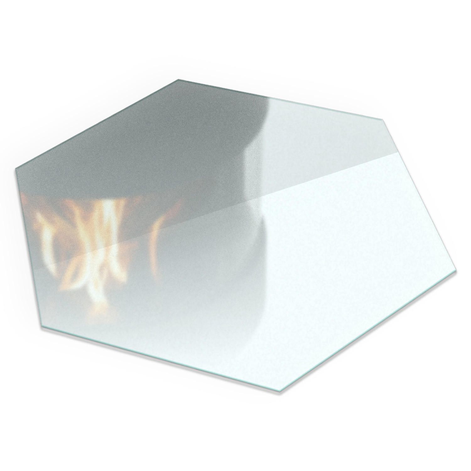GLASPLATTE für Kaminofen h40 cm – Milchglas Optik - Transparent, Glas (40/40/0.4cm) - ArtPrintCave