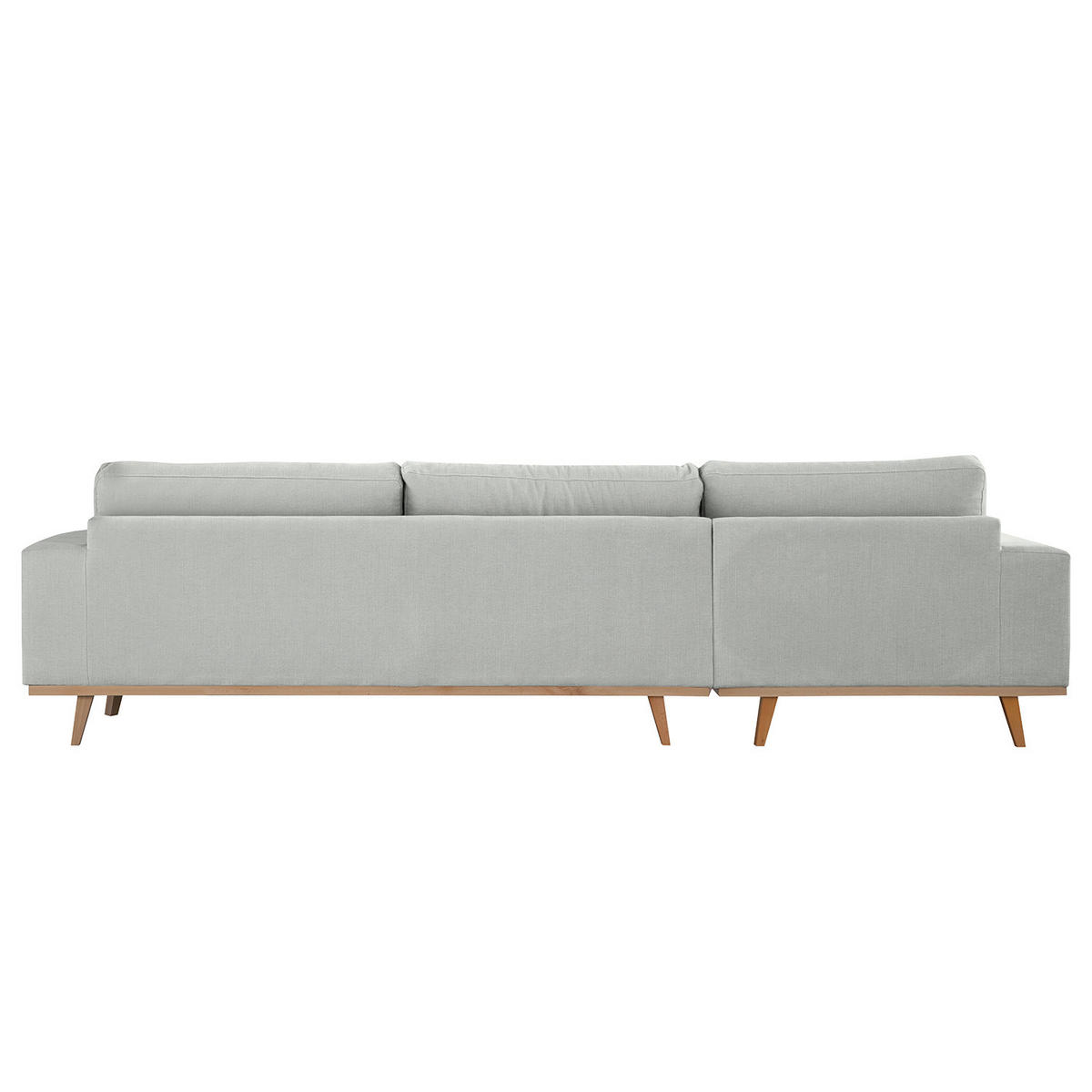 ECKSOFA mit Longchair - Buchefarben/Grau, Buchenholz/Textil (281/153cm) - home24