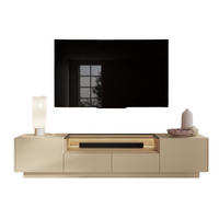 LOWBOARD Dunkelbeige TULUM - Beige, Holzwerkstoff (203/43/40cm) - Compleo24