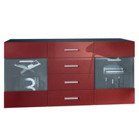 SIDEBOARD Carlos Bordeaux Hochglanz - Bordeaux, Holzwerkstoff (139/72/35cm) - Vladon