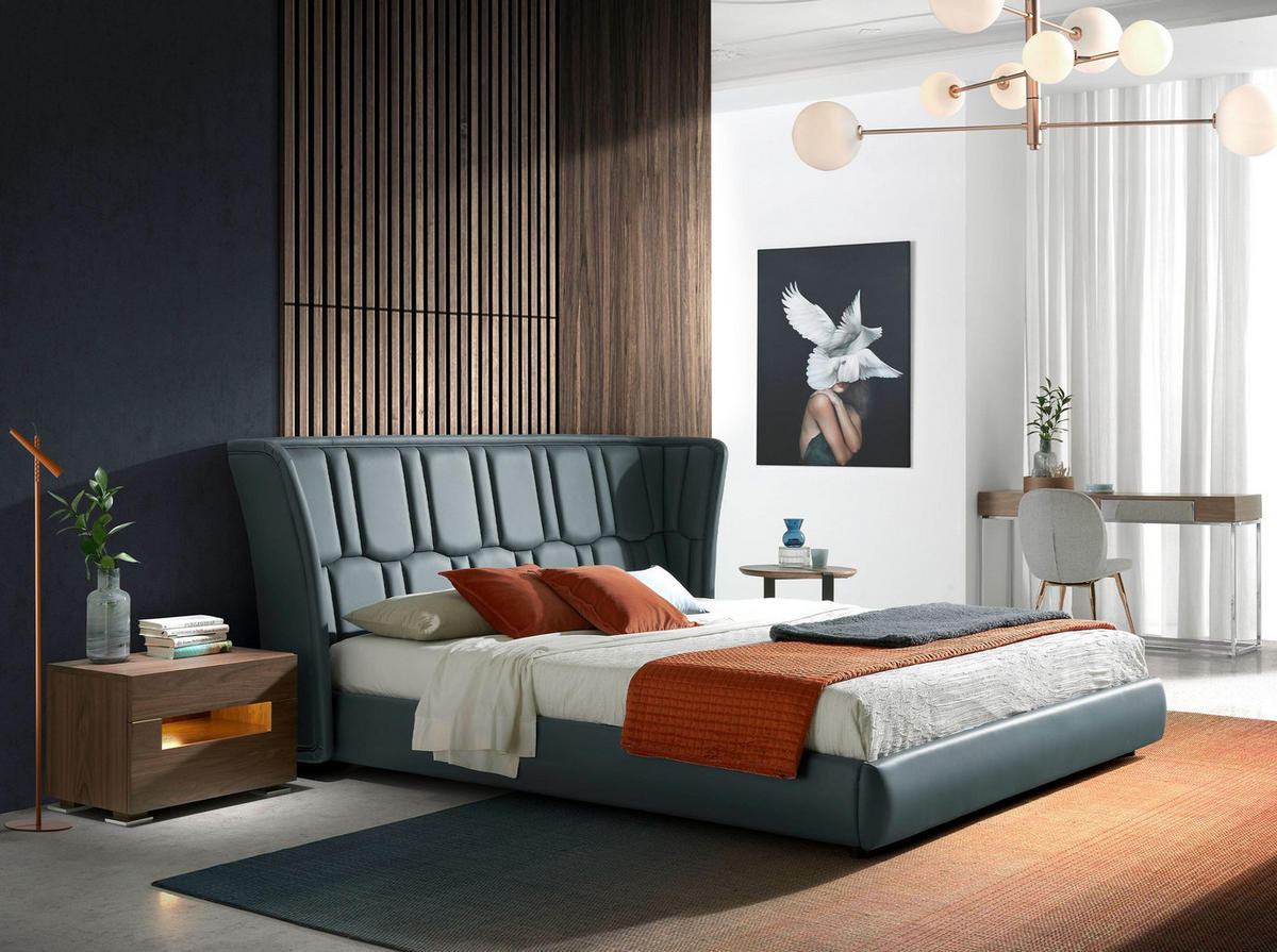 NACHTTISCH Nussbaum und polierter Stahl mit Innenbeleuchtung - Edelstahlfarben/Silberfarben, Holzwerkstoff/Metall (58/41/38cm) - ANGEL CERDA