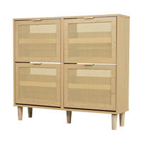 SCHUHKIPPER DE-38240 100/25/90 cm mit 4 Klappschubladen Eiche - Eichefarben, Holzwerkstoff (100/90/25cm) - ComfortXL