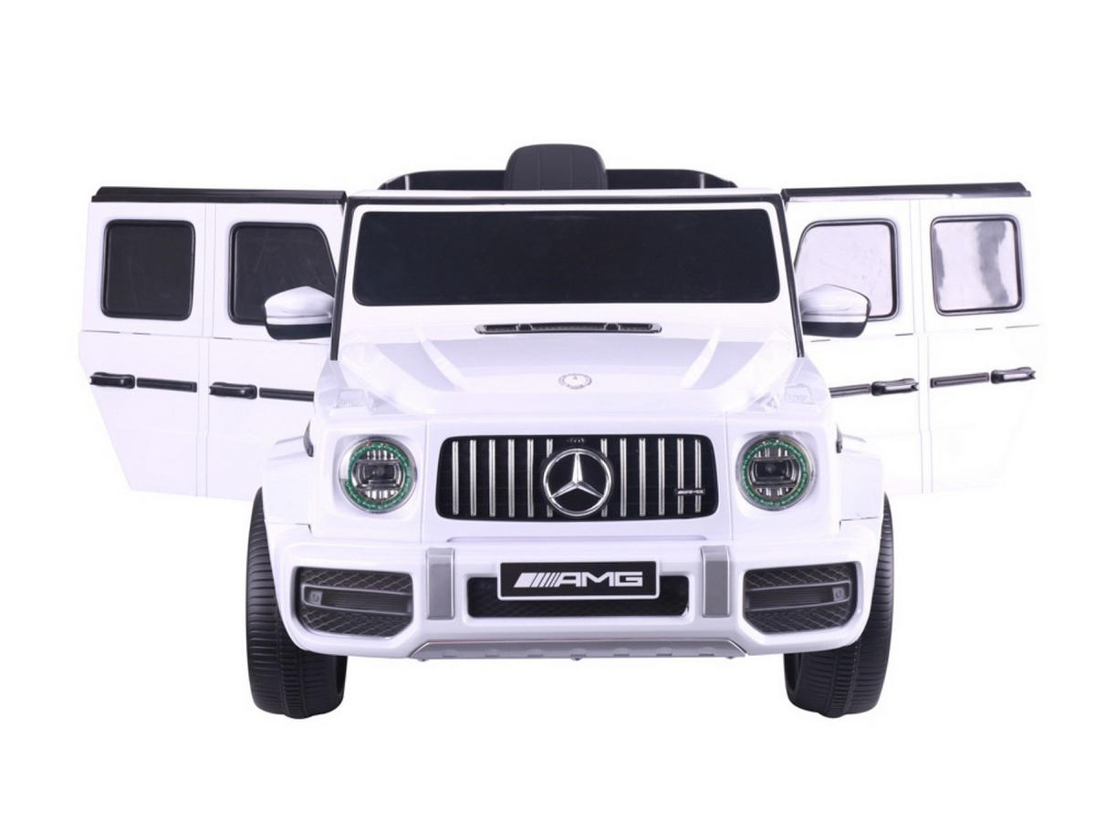KINDER ELEKTROAUTO Mercedes G63 weiß - Weiß, Kunststoff (106/62/54cm) - TPFLiving