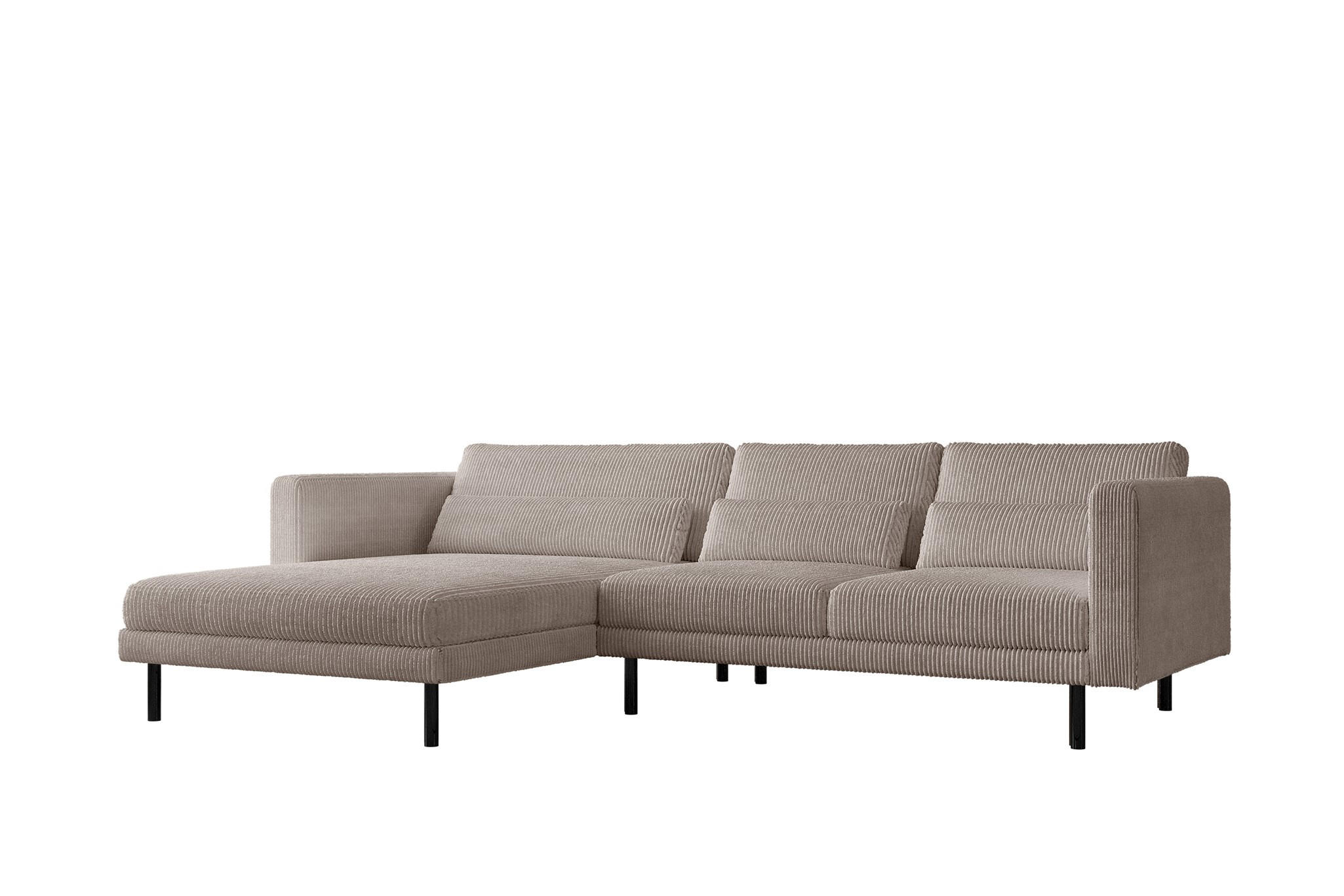 ECKSOFA Agada In Poso - Beige, Holzwerkstoff/Textil (281/174cm) - Fun Möbel
