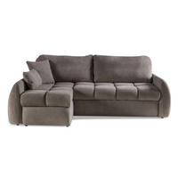 ECKSOFA Universal Flow Mit Doppeltem Bettkasten - Braun, Textil (252/155cm) - Sepro Meble