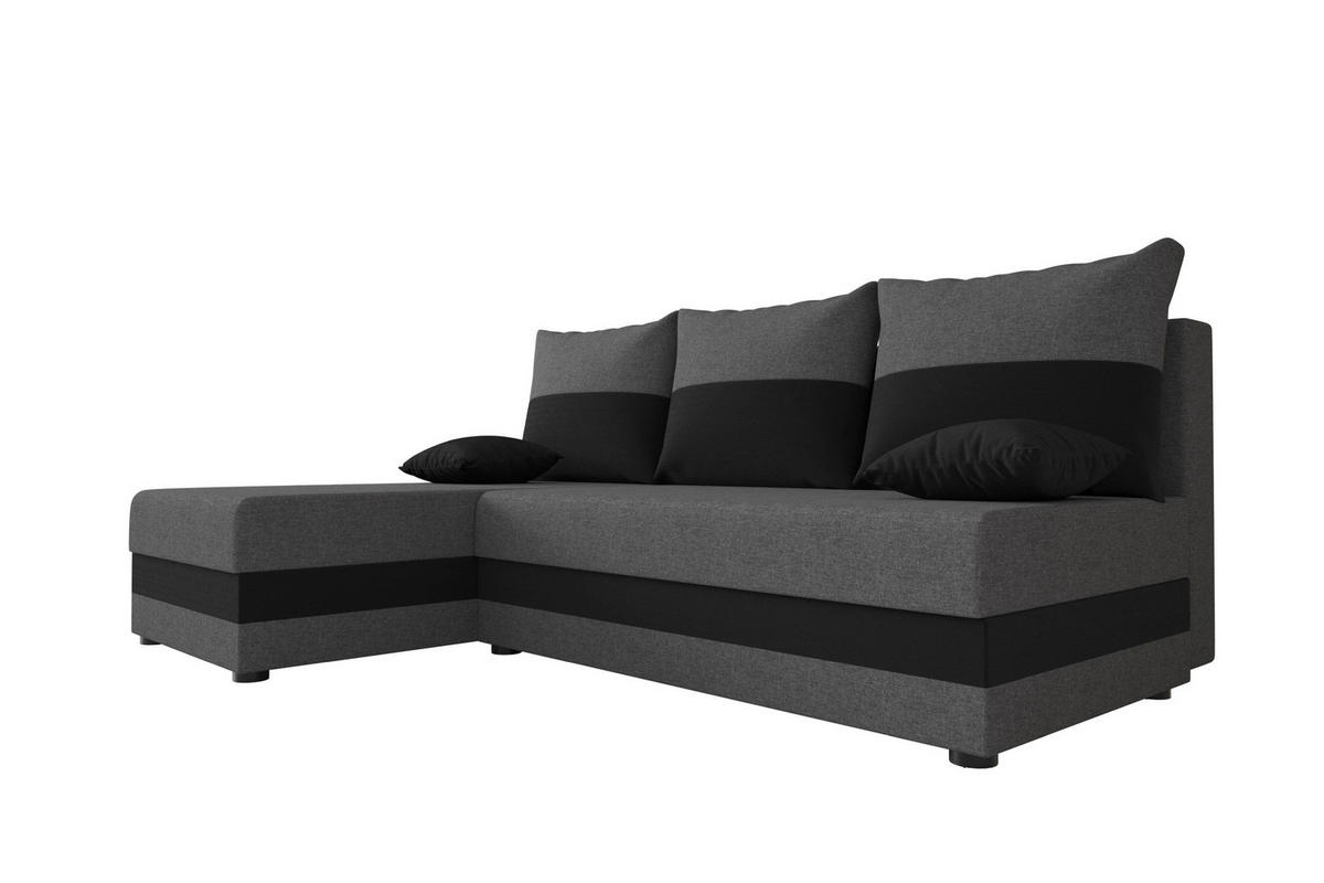 ECKSOFA HEWLET L Sawana 05+14 Links mit Schlaffunktion - Dunkelgrau, Textil (200/140cm) - Bedante