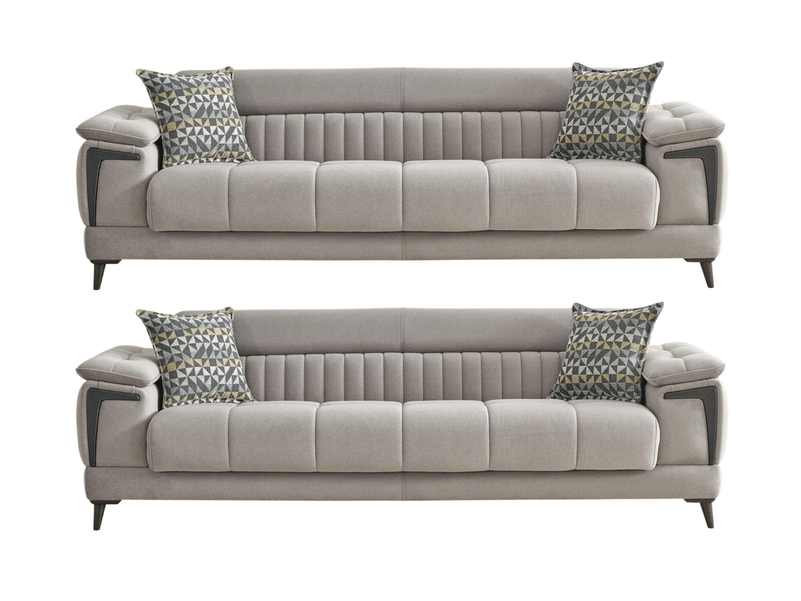 XXXLutz Sitzgarnitur Greige 180x80x95 cm