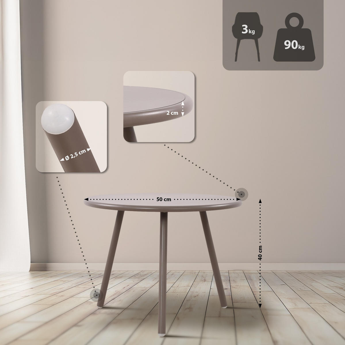 GARTENSITZGRUPPE Kunststoff Taupe - Taupe, Kunststoff - CLP