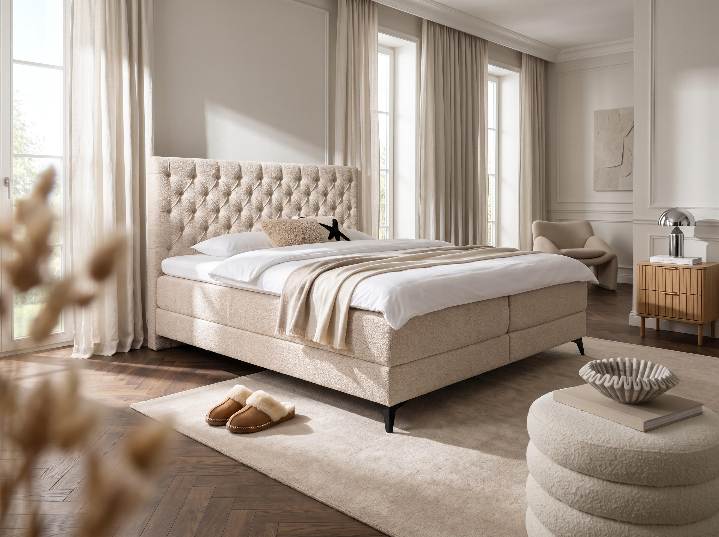 wonello Boxbett Beige 180x200 cm